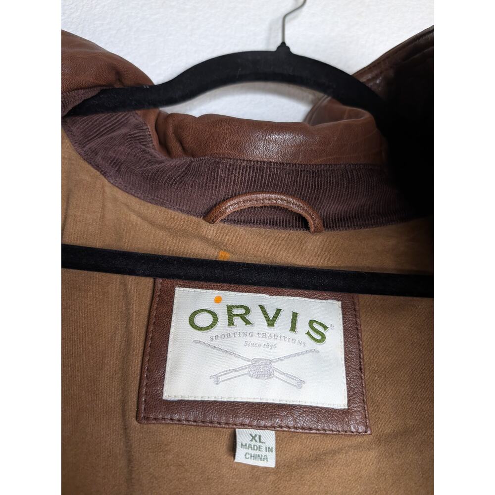 VTG Orvis Men's Genuine Leather Jacket Moto Biker Heavy XL - Picture 6 of 9